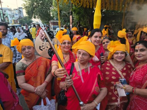 राष्ट्रीय ब्राह्मण महासंघ जिला बिलासपुर की बहनों ने श्री भगवान परशुराम जी की शोभा यात्रा के चार दिवसीय प्रोग्राम में भाग लिया